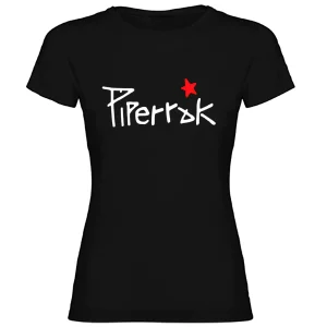 Camiseta Piperrak Negra Mujer Logo
